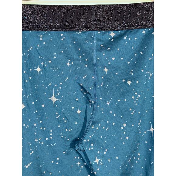 Nike Pro Dri-Fit Teal Starry Night Metallic Legging & Silver Sports Bra, Size M - Picture 8 of 11